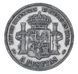 Coin Spain 5 pesetas 1876 Silver F-VF King Alfonso XII (1875 - 1885) (Ag 900, 25 grams)