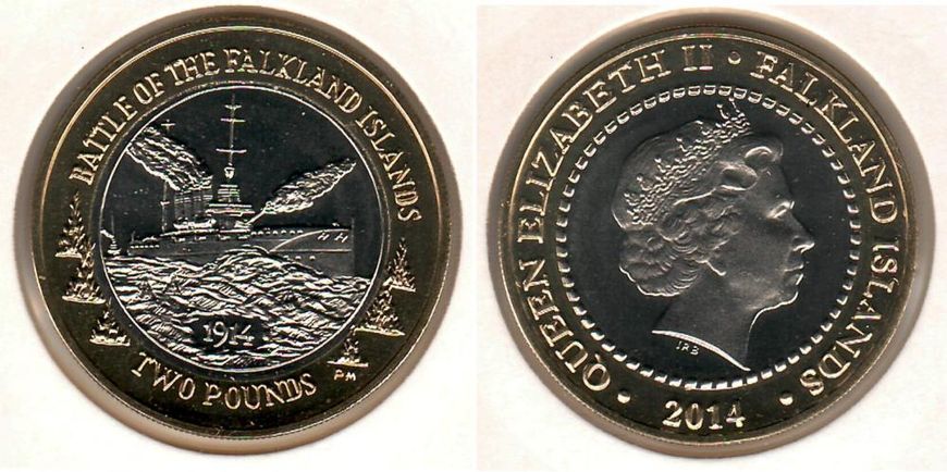 Falkland Islands 2 pounds 2014 UNC (KM # 171)