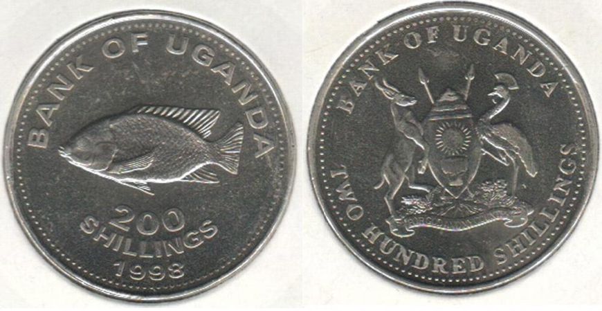 Уганда 200 шилінгів 1998 VF (KM#68) М02202 фото