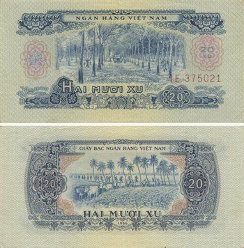 Южный Вьетнам 20 су 1966 UNC (P38) Б07581 фото