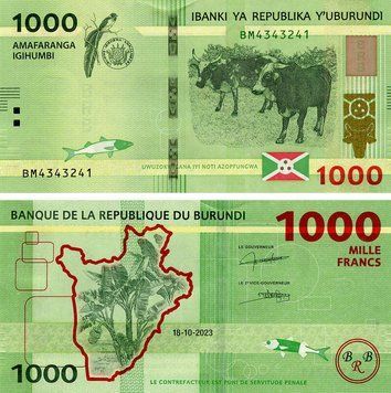Банкнота Бурунді 1000 франків 2023 UNC (P51) Б21676 фото