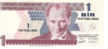 Turkey 1 lira 2005 UNC (P216)