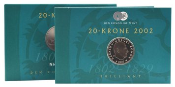 Норвегія 20 крон 2002 UNC Пам'ятна у сувенірній упаковці М19692 фото