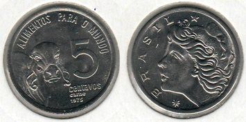 Бразилія 5 сентаво 1975 VF (KM#587.1) М01955 фото