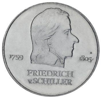 Монета Німеччина 20 марок 1972 F-VF А Фрідріх Шіллер М19226 фото