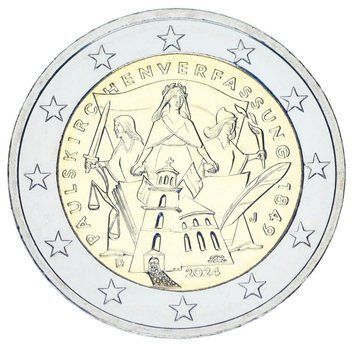 Монета Німеччина 2 євро 2024 Біметал UNC J 175-річчя Конституції Паульскірхе М19513 фото