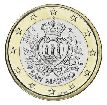 Coin San Marino 1 euro 2014 UNC Regular issue М24332 photo
