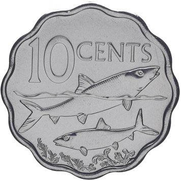 Bahamas 10 cents 2010 UNC