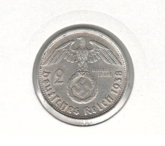 Німеччина 2 марки 1938 Срібло F-VF (KM#93) М06933 фото