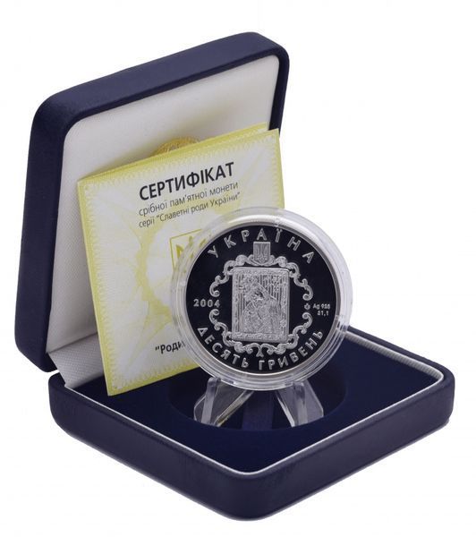 Монета Україна 10 гривень 2004 Срібло Proof Сім'я Острозьких М14495 фото