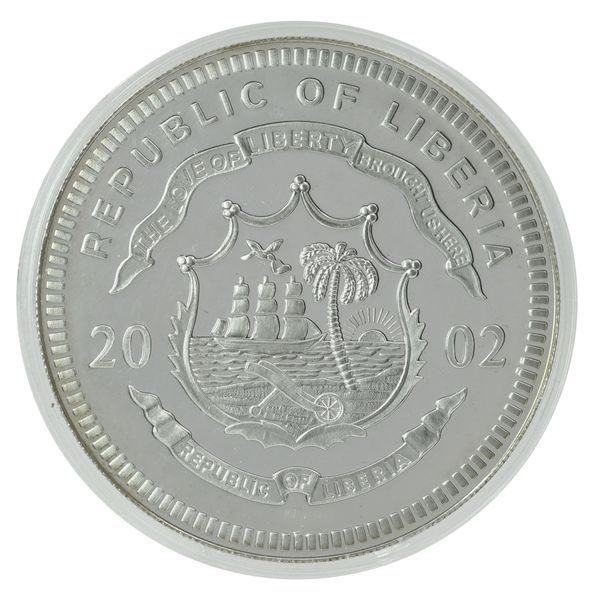 Coin Liberia 20 Dollars 2002 Silver AU-UNC Winston Churchill