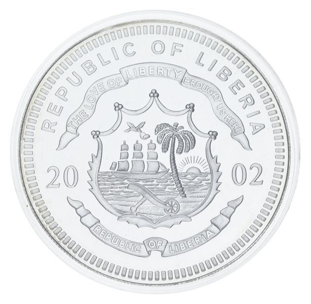 Coin Liberia 20 Dollars 2002 Silver AU-UNC Winston Churchill