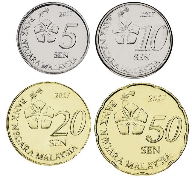 Malaysia set of 4 coins 2017 UNC 5, 10, 20, 50 Sep