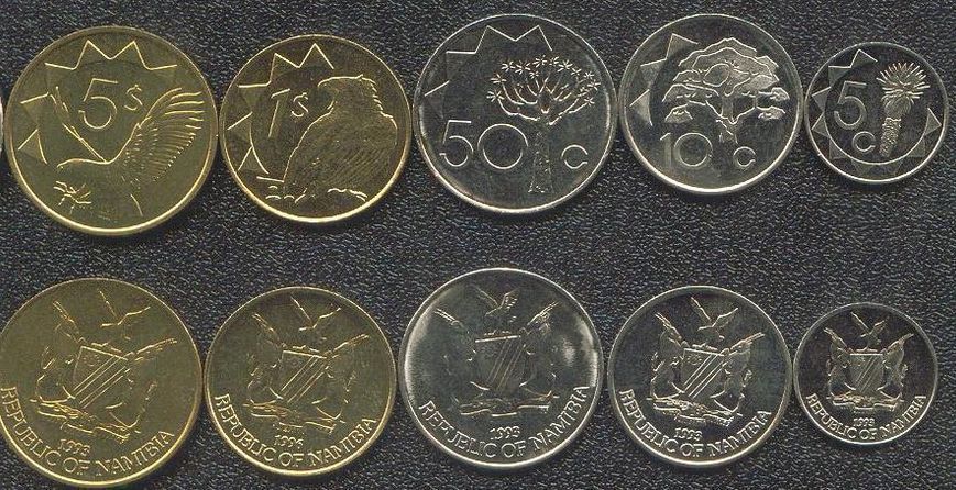 Coins set Namibia set of 6 coins 2009-2012 UNC 5, 10, 50 cents, 1, 5, 10 dollars