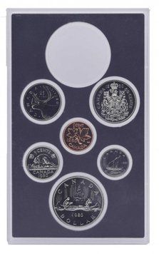 Канада набір з 6 монет 1980 Proof 1, 5, 10, 25, 50 центів, 1 долар М13742 фото