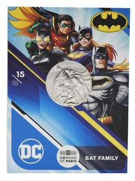 Монета Франція 10 євро 2025 Срібло UNC Комікси DC - 15\18 - Bat family &mdash; Сім'я Бетмена М24215 фото