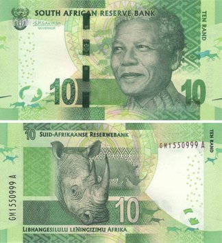 South Africa 10 rand 2012 UNC Rhino (P133)