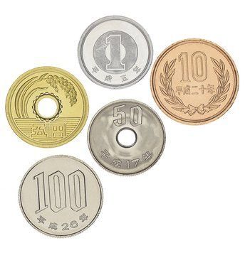 Японія набір з 5 монет 1948-2019 UNC 1, 5, 10, 50, 100 єн М15580 фото