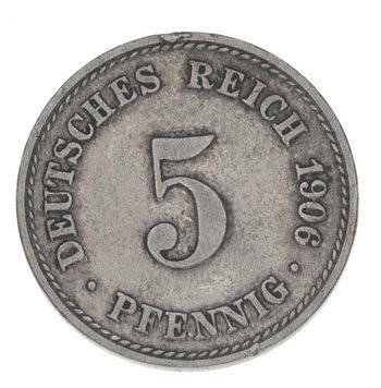 Німеччина 5 пфенігів 1906 F-VF З обігу М14829 фото