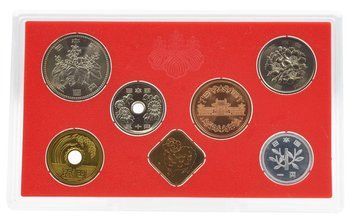 Япония набор из 7 монет 1991 UNC Год Козы 1, 5, 10, 50, 100, 500 йен, памятная медаль М21321 фото