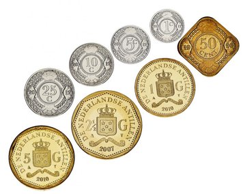 Netherlands Antilles set of 8 coins 1991-2012 AU-UNC 1, 5, 10, 25, 50 cents, 1, 2, 5 guilders