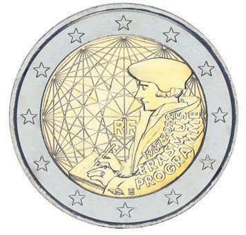 Монета Франція 2 євро 2022 Біметал UNC 35-річчя програми Еразмус М17184 фото