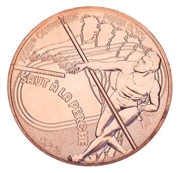 Монета Франція 1/4 євро 2024 UNC XXXIII літні Олімпійські ігри 2024 у Парижі - Стрибки з жердиною М20271 фото