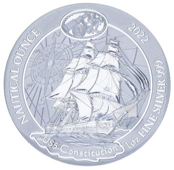 Rwanda 50 francs 2022 Silver UNC Sailing ship USS Constitution (ounce)