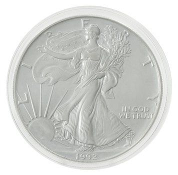 Монета США 1 долар 1992 Срібло UNC Свобода Американський срібний орел (Ag 999, унція, 31,1 грам) М21202 фото