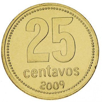 Аргентина 25 сентаво 2009 UNC М13998 фото