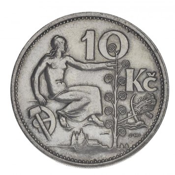 Czechoslovakia 10 CZK 1932 Silver F-VF