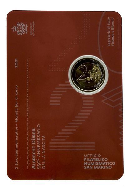 Coin San Marino 2 euro 2021 Bimetal UNC 550th anniversary of the birth of Albrecht Durer