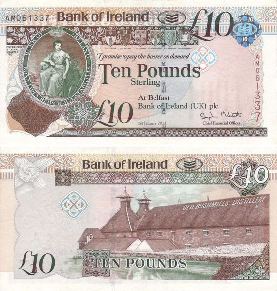 Ireland 10 pounds 2013 UNC