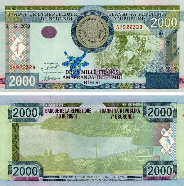 Burundi 2000 francs 2008 AU-UNC (P47)