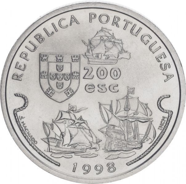 Portugal 200 escudos 1998 Vasco da Gama AU-UNC (KM # 709)