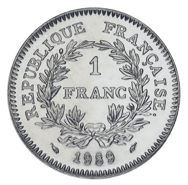 Монета Франция 1 франк 1989 UNC 200 лет генеральным штатам М21865 фото