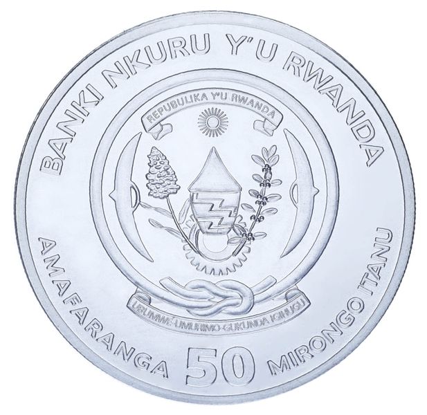 Rwanda 50 francs 2022 Silver UNC Sailing ship USS Constitution (ounce)