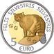 Люксембург 5 евро 2015 &laquo;Дикий кот&raquo; Серебро Proof М04867 фото 2