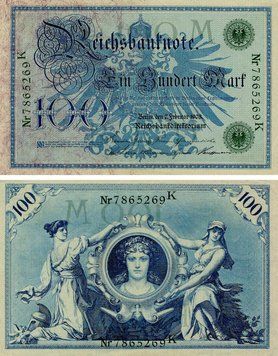Banknote Germany 100 marks 1908 AU-UNC (P34)
