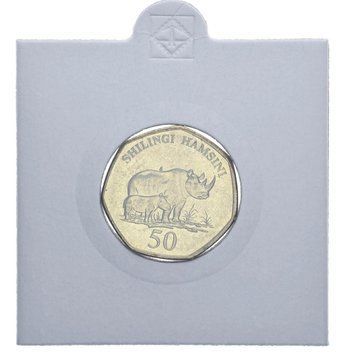 Танзанія 50 шилінгів 2012 AU-UNC Носоріг М11846 фото