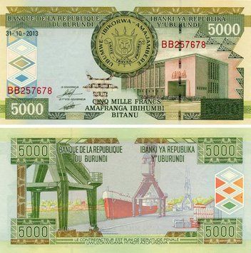 Банкнота Бурунді 5000 франків 2013 UNC (P48c) Б23450 фото