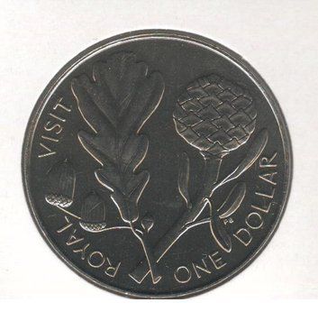 Нова Зеландія 1 долар 1981 &laquo;Королівський візит&raquo; UNC (KM#50) М06750 фото