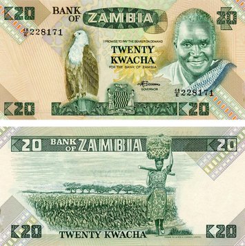 Zambia 20 kwacha 1980-1988 UNC (P27)