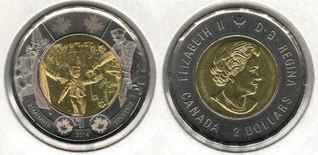 Canada 2 dollars 2014 "75 years since the beginning of the Second World War - Remembrance" UNC (KM # 1711)