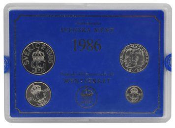 Набір монет Швеція набір з 4 монет 1986 UNC 10, 50 ери, 1, 5 крон М17818 фото