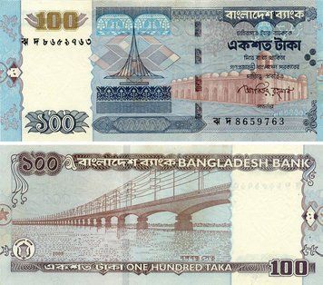 Банкнота Бангладеш 100 така 2008 UNC (P49с) Б23895 фото