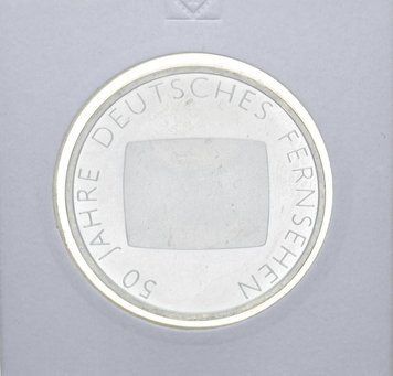 Монета Німеччина 10 євро 2002 &laquo;50 років німецькому телебаченню&raquo; Срібло UNC М10878 фото