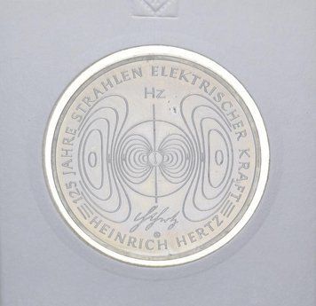 Монета Німеччина 10 євро 2013 &laquo;Електромагнітне випромінювання.&nbsp;Генріх Герц &raquo;UNC М10928 фото
