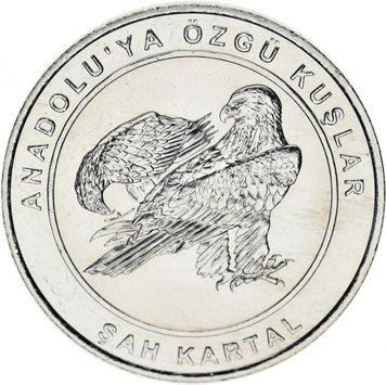 Coin Turkey 1 kurush 2018 UNC "Birds of Turkey - Burial Ground"