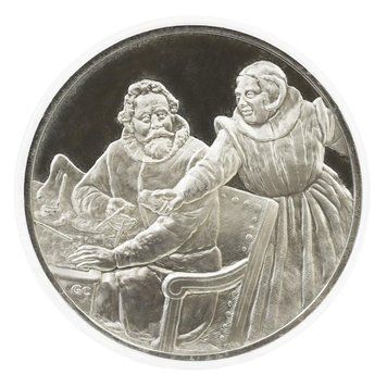 Медаль США Пам'ятна медаль 1972-1976 Срібло Proof Рембрандт - Кораблебудівник з дружиною (Ag 925, 67 грам) М21278 фото